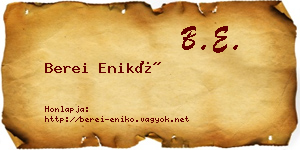 Berei Enikő névjegykártya